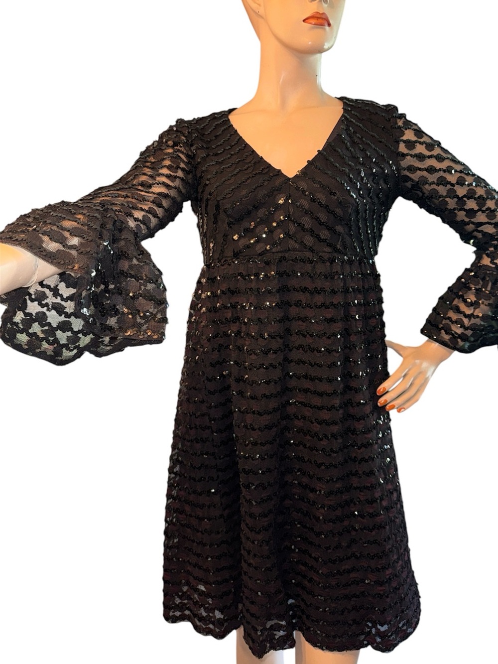 Vintage 60s Lord & Taylor BlackLace Baby Doll Dress